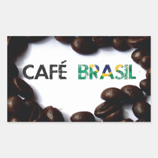 Café Brasil 長方形シール (正面)