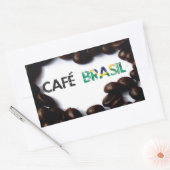 Café Brasil 長方形シール (封筒)