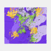 Café Colorful abstract energy wave フリースブランケット (正面(横))