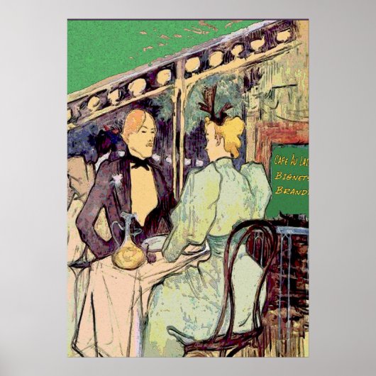 Cafe Du Monde Vintage Stykle ポスター (正面)