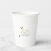Cafe Gold Script Black Mug  紙コップ (正面)