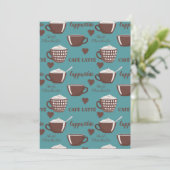 Cafe Latte Cappuccino Brown Coffee Cups Cream 招待状 (スタンド正面)