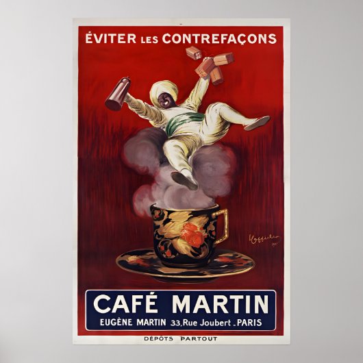 Cafe Martin - Vintage PosterPrints - Cappiello ポスター (正面)