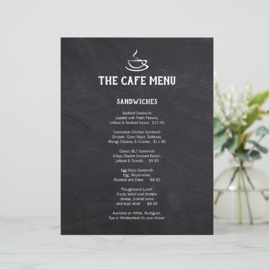 Cafe Menu QR code ordering black paper inserts  (スタンド正面)