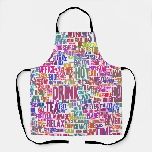 Café Nuage de Mots Texte Motif Tasse Thé エプロン (正面)