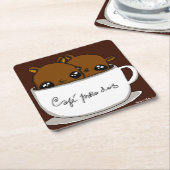 Café para dos スクエアペーパーコースター (アングル)