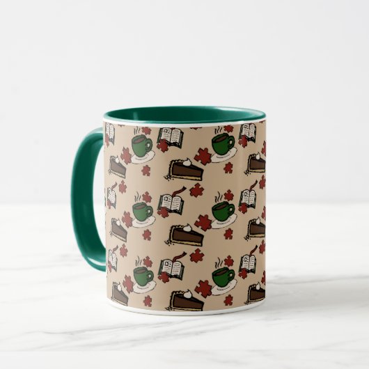 Cafe Pattern Mug マグカップ (正面左)