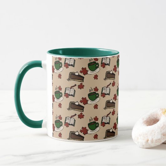 Cafe Pattern Mug マグカップ (ドーナツ)
