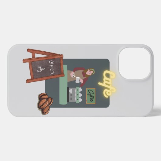 Cafe phone case iPhoneケース (裏面横)