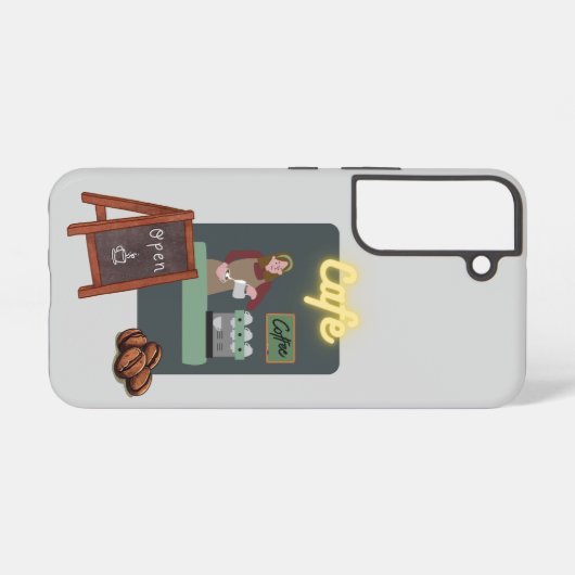 Cafe phone case samsung galaxyケース (裏面横)