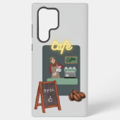 Cafe phone case samsung galaxyケース (裏面)