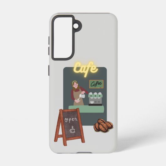 Cafe phone case samsung galaxyケース (裏面)