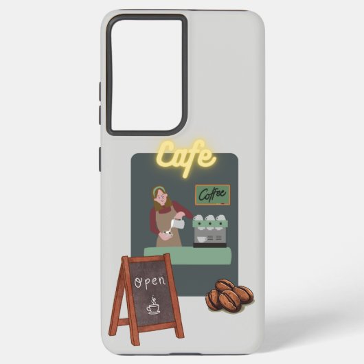 Cafe phone case samsung galaxyケース (裏面)