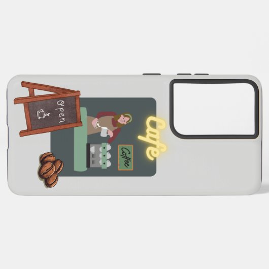 Cafe phone case samsung galaxyケース (左側面)