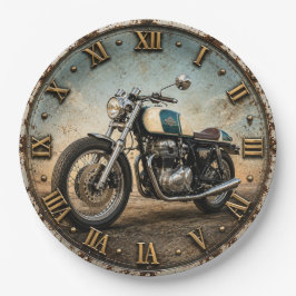 Cafe Racer Motorcycle Classic Retro Bike Decor ペーパープレート