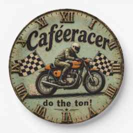 Cafe Racer Vintage Motorcycle Racing ペーパープレート