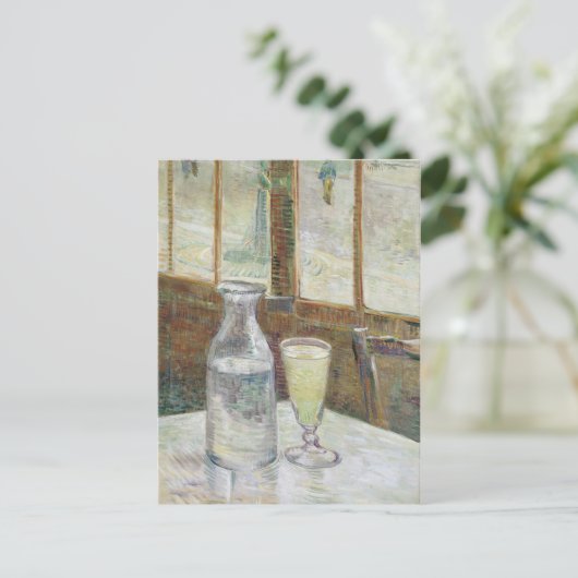 Cafe Table with Absinthe by Vincent Van Gogh ポストカード (スタンド正面)