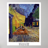 Cafe Terrace At Night By Vincent Van Gogh ポスター (正面)