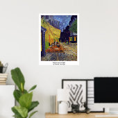 Cafe Terrace At Night By Vincent Van Gogh ポスター (ホームオフィス)
