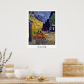 Cafe Terrace At Night By Vincent Van Gogh ポスター (キッチン)