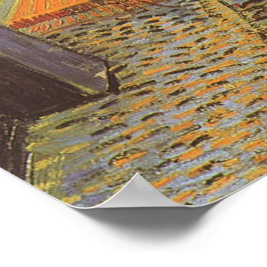 Cafe Terrace at Night by Vincent van Gogh ポスター (角)