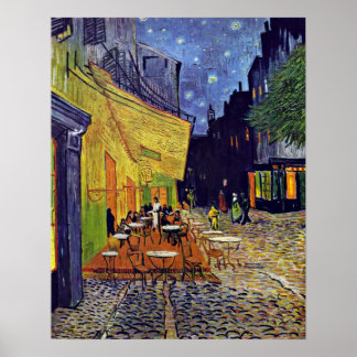 Cafe Terrace at Night by Vincent Willem van Gogh ポスター