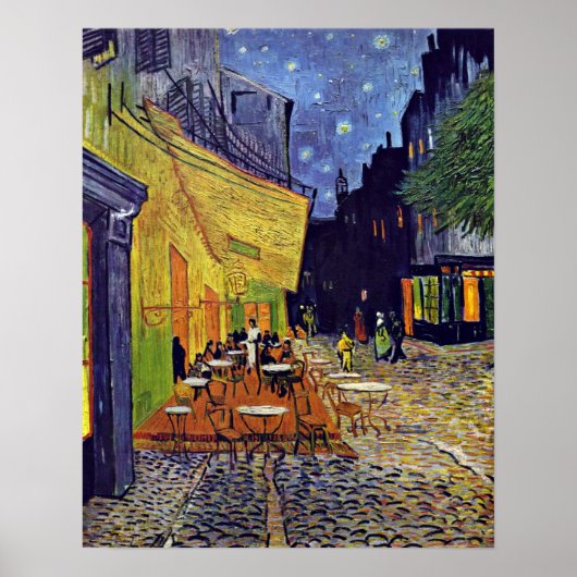 Cafe Terrace at Night by Vincent Willem van Gogh ポスター (正面)