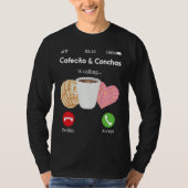 Cafecito Cafe Conchas  Cute Spanish Pun Coffee Tシャツ (正面)
