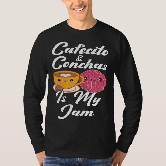 Cafecito & Conchas Is My Jam Cute Spanish Pun Coff Tシャツ (正面)