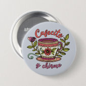 Cafecito y Chisme | 面白いスペイン語の名言ステッカー 缶バッジ (正面&裏面)