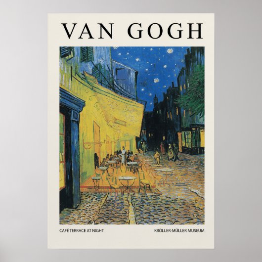 Cafee Terrace At Night Blossom ポスター (正面)