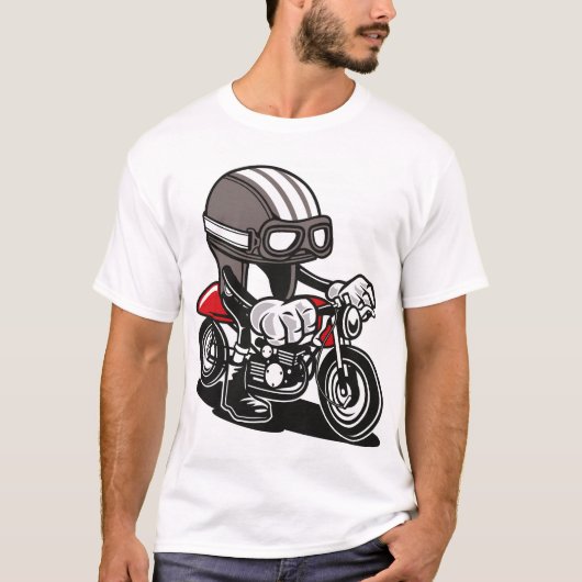 Caferacerのヘルメット Tシャツ (正面)