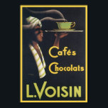 Cafes Chocolats L. Voisin Vintage Ad ポスター<br><div class="desc">Vintage food and beverage labels and advertising from around the world on a variety of apparel and gift item. Great gift idea for collectors! Check out our other products with this design. Tote bags, tees and mugs are available in many styles and colors. Text shown on customizable items is an...</div>