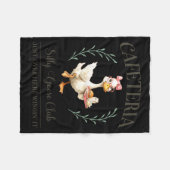 Cafeteria Silly Goose Club For School Lunch Lady  フリースブランケット (正面(横))