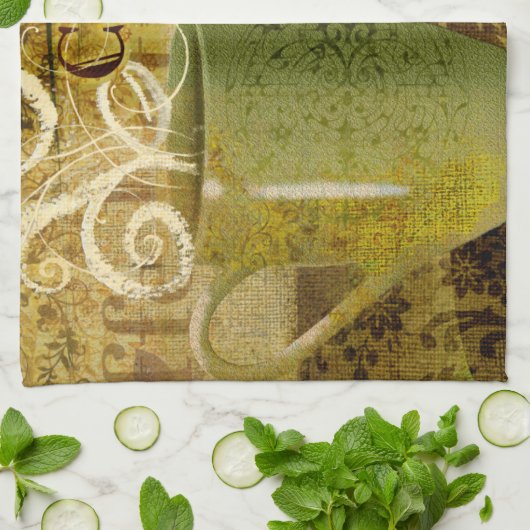 Caffeのラテ キッチンタオル (折り畳み)