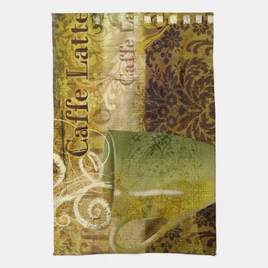 Caffeのラテ キッチンタオル (縦)