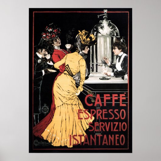 CAFFE ESPRESSO SERVIZIO ISTANTANEO Coffee Italian ポスター (正面)