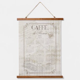 Caffe Roma 2026 Wall Calendar Art 吊り下げ型タペストリー