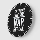 Caffeinate作業昼寝繰り返おもしろいし – やる気を起こさせる ラージ壁時計 (傾斜)