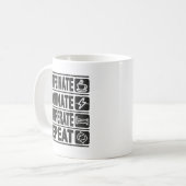 Caffeinate、支配、回復、繰り返し – 成功 コーヒーマグカップ (正面左)