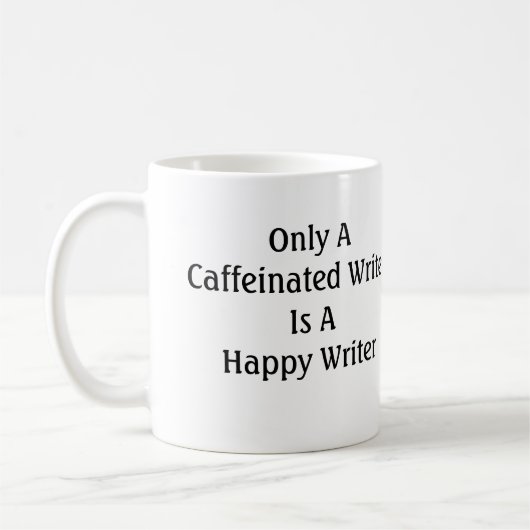 Caffeinatedの作家だけ幸せな作家です コーヒーマグカップ (左)