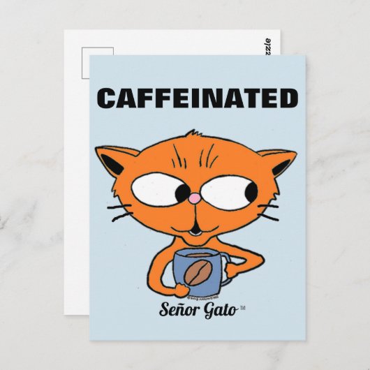 「CAFFEINATED」セニョールGatoとコーヒーマグ ポストカード (正面/裏面)