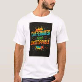 Caffeinated and Unstoppable | Funny Coffee Lover Tシャツ
