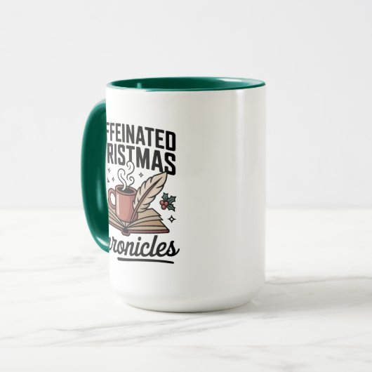 Caffeinated Christmas Chronicles Mug Holiday Fun マグカップ (正面左)