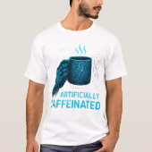 "Caffeinated Engineer -コーヒー用の幾何学的デザイン Tシャツ (正面)