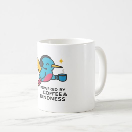 Caffeinated Hummingbird Support Pro Mag コーヒーマグカップ (正面右)