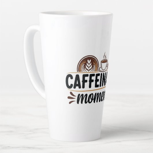 Caffeinated Moments - Coffee Lover Design カフェラテマグ (左アングル)