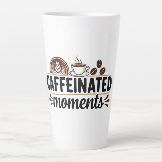 Caffeinated Moments - Coffee Lover Design カフェラテマグ (正面)