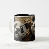 Caffeinated Panda ツートーンマグカップ (正面左)