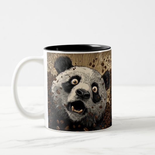 Caffeinated Panda ツートーンマグカップ (左)